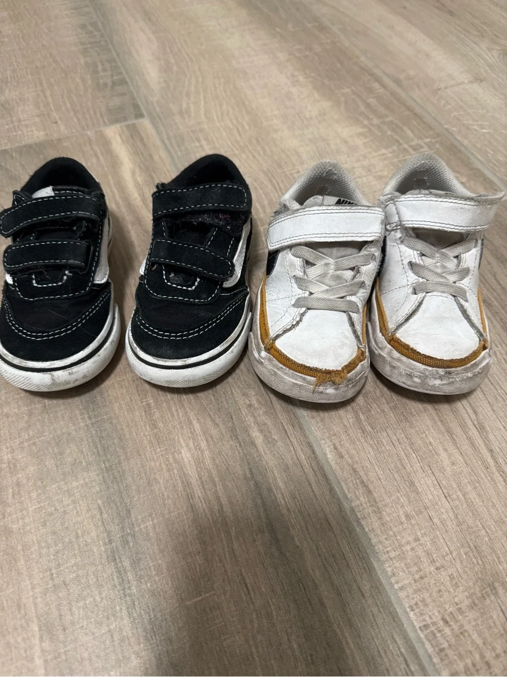 Nike and Vans Toddler Black and White Sneakers Bundle